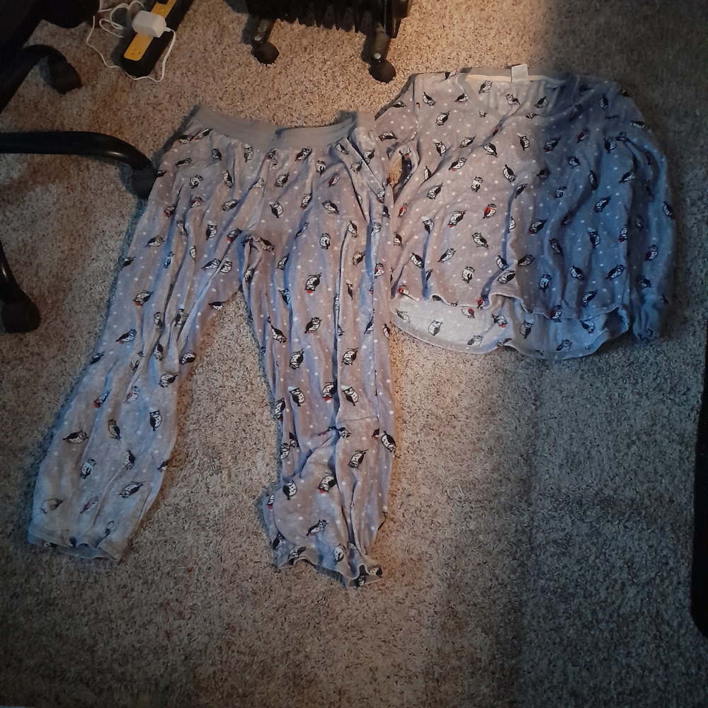 Cozy Penguin Print Pajama Set | Long Sleeve & Pants | Size Small